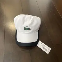 LACOSTE キャップ ホワイト ブラック 訳あり新品 タグ付き