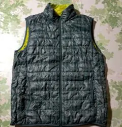 グリーン系チェック ノースリーブダウンベスト