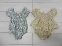 80サイズ　ベビーロンパース2着セット　韓国服　フリフリ