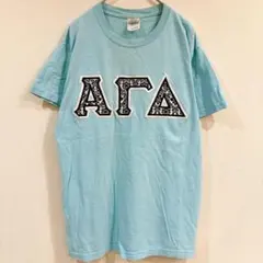 【S】ギルダン Tシャツ クルーネック 半袖 ロゴ 水色 綿