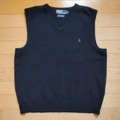 古着 Polo by Ralph Lauren ダークネイビー ニットベスト M