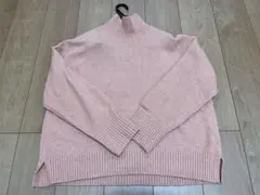 スフレヤーンハイネックセーター　長袖　サーモンピンク