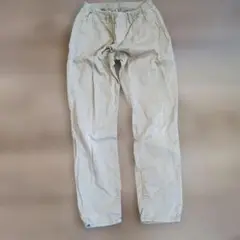 ベージュ ロングパンツ ゴムウエスト
