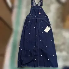 ロデオクラウン花柄刺繍ダークゴールデンウィーク5%オフ デニムサロペットスカート