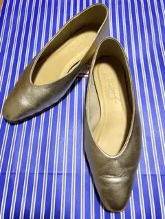 LE TALON ゴールド フラットシューズ 22.5cm