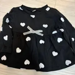 après les cours ハート柄Tシャツ 80 ブラック