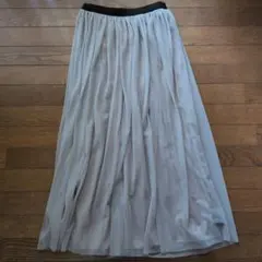 【美品】dolly-sean リバーシブル　グレージュチュールロングスカート