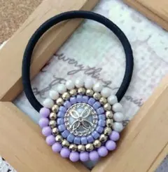 【H-1066】ビーズ刺繍ヘアゴム