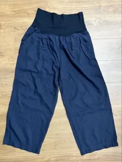 ネイビーのワイドパンツ マタニティ用