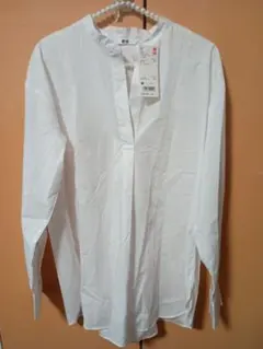 【新品】UNIQLO エクストラファインコットンスタンドカラーシャツ M