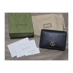 GUCCI グッチ GGマーモント 二つ折り財布 レザー ブラック