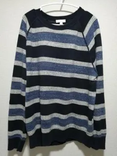 90s OLD GAP ストライプ 綿 ニットセーター Lサイズ