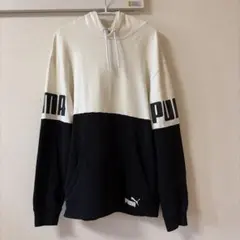 PUMA フード付きパーカー Lサイズ ホワイト/ブラック