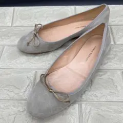 【美品】ファビオルスコーニ フラットパンプス 37 リボン ベージュ