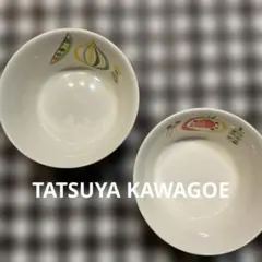 TATSUYAKAWAGOE野菜とキノコのイラスト入りボウル 2個セットのサムネイル
