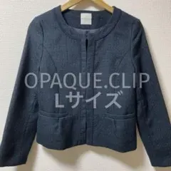 美品★OPAQUE.CLIPオペークドットクリップノーカラーツイードジャケット