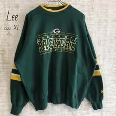 Lee リー　刺繍　スウェット　トレーナー　緑　パッカーズ　NFL XL