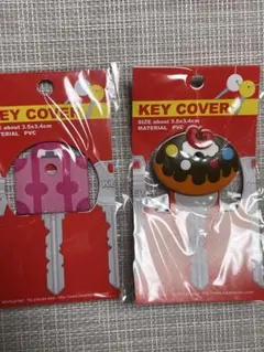 キーカバー 2個セット ピンク・ドーナツ