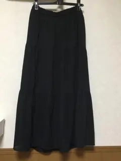 【試着のみ】春夏向け！！　黒ロングスカート　Lサイズ　　　　L No.33