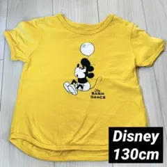 130 ディズニー ミッキー Tシャツ 半袖 男の子 女の子 黄色