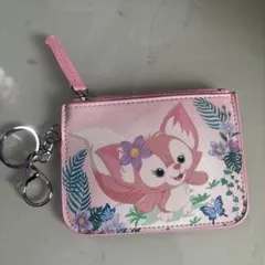 ピンクのキャラクター財布 キーホルダー付き