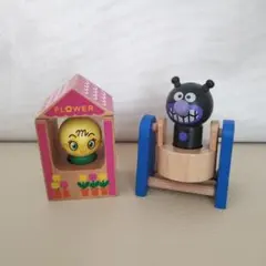 【アンパンマン】ばいきんまん＆メロンパンナちゃんの木製おもちゃ２点セット