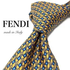 極美品✨フェンディ ネクタイ ズッカ柄 FFロゴ ゴールド 金 黒 シルク