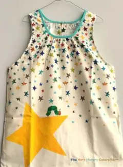 はらぺこあおむし 星柄エプロン ナチュラル M-L　保育　幼稚園　介護　看護