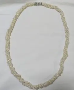 ◇淡水パール　8連ロングネックレス約80cm　PS747