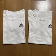 adidas アディダス キッズ Tシャツ ホワイト 2枚組 160cm
