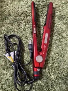レッド ストレートヘアアイロン コード式