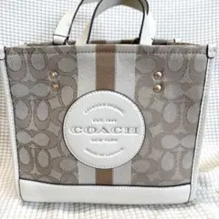 coach シグネチャー　ミニハンドバッグ　白×ベージュ