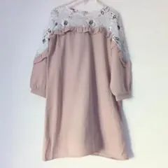 新品未着用　アンミール　AnMILLE　レース　フリル　ワンピース　ピンク