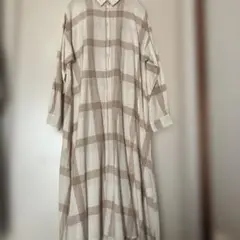 サマンサモスモス　チェック柄 ロングシャツワンピース 長袖