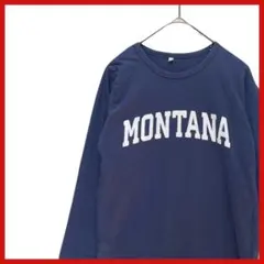 【MONTANA】 長袖Tシャツ カットソー プリント 文字 大学スタイル
