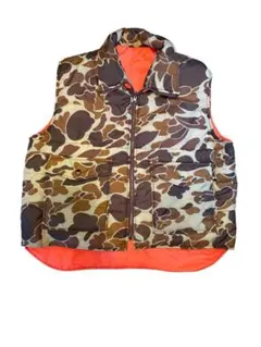 カモフラージュ ベスト オレンジ裏地