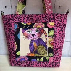 ロラライハリス♡新柄♡ハンドメイドバッグDカン付き　横マチ無しタイプ