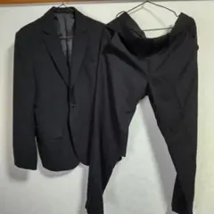 GU　ストレッチ　スーツ　セット　シングル2つボタン　L　黒無地　美品