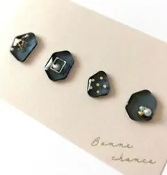 [611]ハンドメイド　レジン　ピアス イヤリング 蝶バネ✕