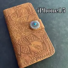 iPhone15 iPhoneケース　手帳型ケース　レザーケース