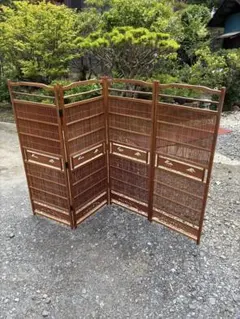 パーテーション 4連 衝立 透かし彫り 間仕切り 昭和レトロ - メルカリ