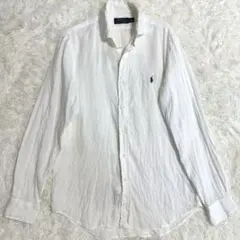 90's Ralph ラルフローレン リネンBD長袖シャツ 麻 ポニー M - メルカリ