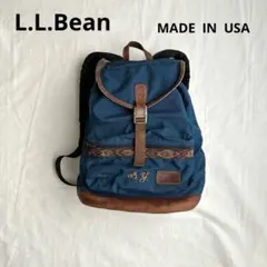 90s USA製 L.L.Bean ボトムレザー ナイロン リュック