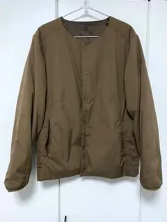 GLOBALWORK 中綿ジャケット　ノーカラージャケット ブラウン