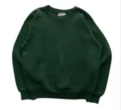 Hanes プレミアムウェイト ダークグリーン　スウェット