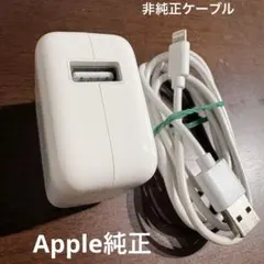 Apple純正 USB10Wパワーアダプター&非純正ライトニングケーブル1M