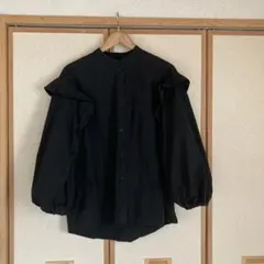 UNTITLED STORY掲載 ブリーゼワッシャークロスブラウス ブラック M 