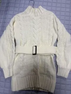 AZUL by MOUSSY ケーブル編みニットセーター Sサイズ アイボリー