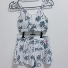 ROXY 水着3点セット ラッシュガード レディース 女の子 ヤシの木柄 可愛い