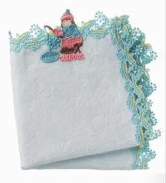 【新品・未使用】近沢レース　タオルハンカチ　わかさぎ釣り（パウダーブルー）